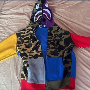 Bape hoodie size L multi color